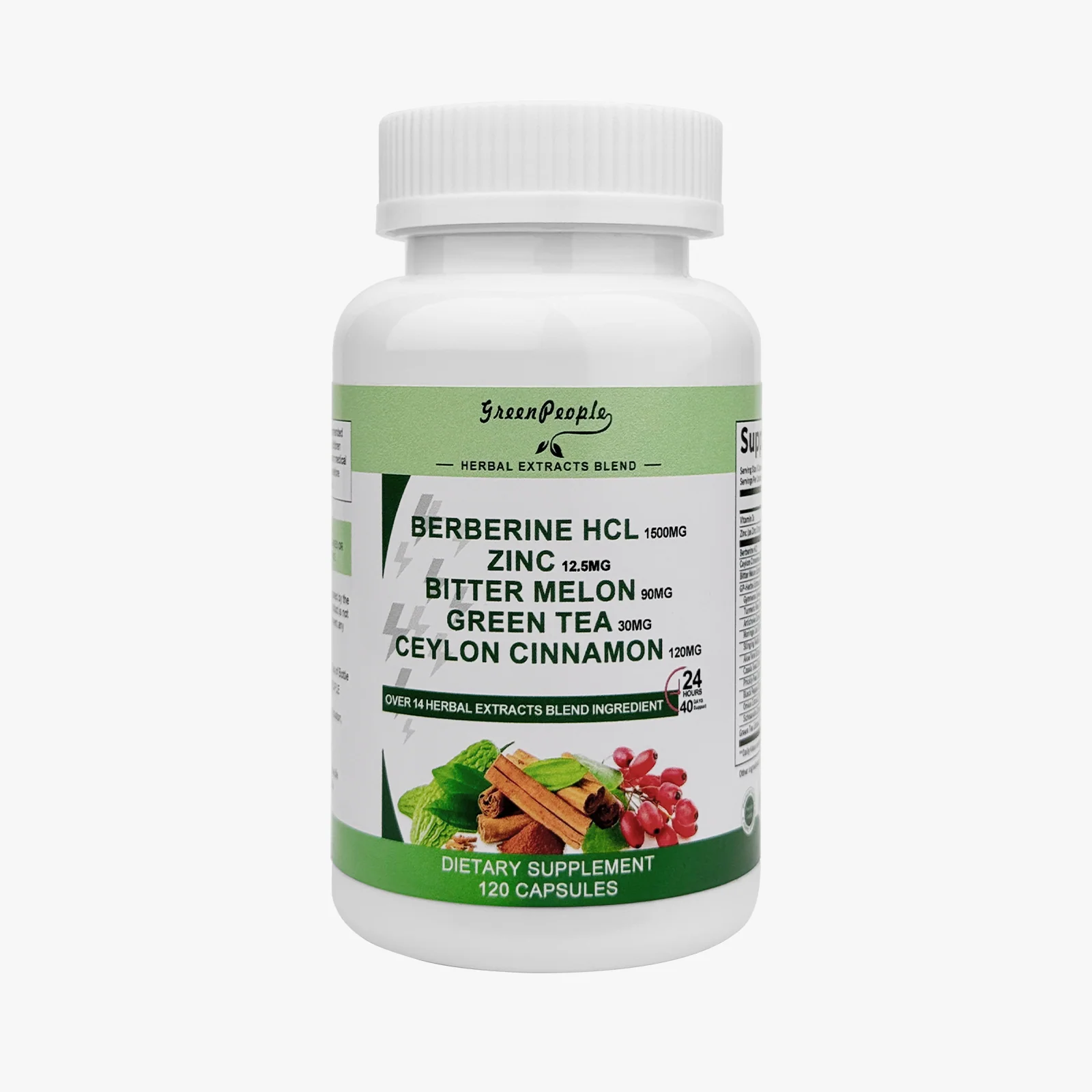 Berberine Capsules Supplement HCL 1500mg with Ceylon Cinnamon - 120 Counts - Image 5