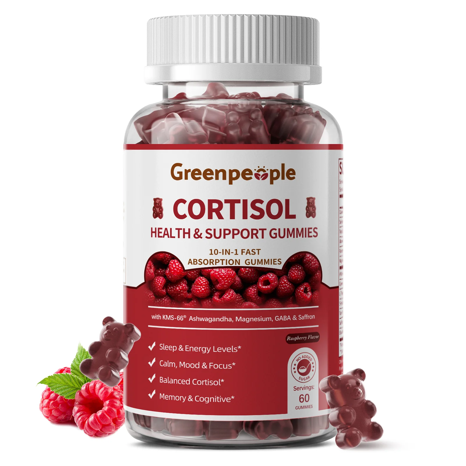 GreenPeople Cortisol Balance Sleep Gummies – 60ct | KSM-66® Ashwagandha, GABA & 5-HTP | Relaxation & Rest Support - Image 12