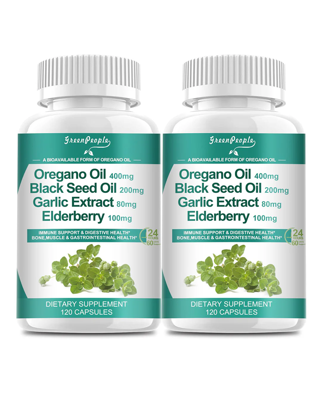 GreenPeople Organic Oregano Oil Complex with Black Seed Oil, Garlic & Elderberry – Immune & Digestive Support – 120 Vegan Capsules - Image 8