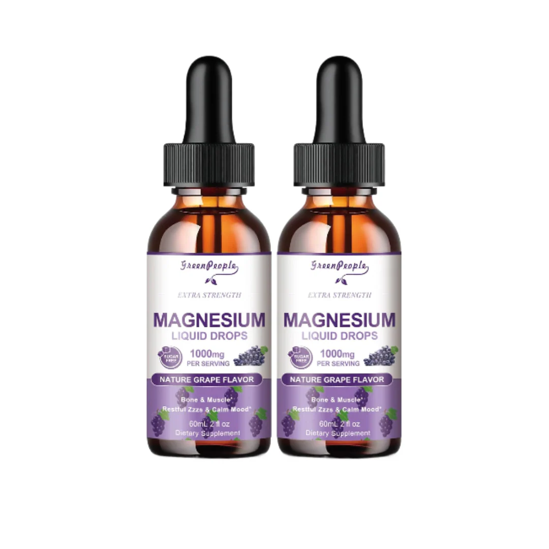 Magnesium Glycinate Liquid Drops – 1000mg 5-in-1 High Absorption Magnesium with D3/K2/B6, Fast-Acting, Sugar-Free Grape Flavor, 2 fl oz - Image 16