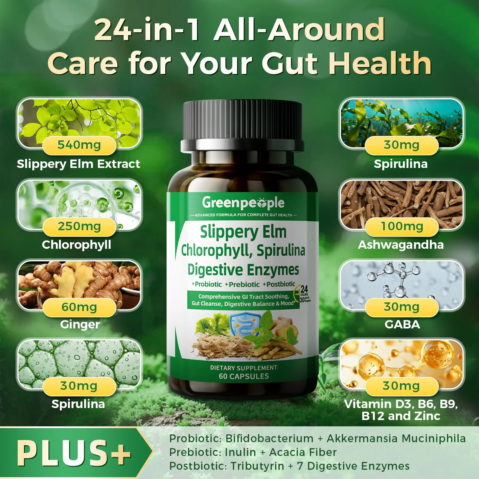 GREENPEOPLE 4-in-1 Complete Gut-Brain Restore | AKK Probiotics + Postbiotics + Digestive Enzymes (120 Capsules - 2 Month Supply) - Image 5