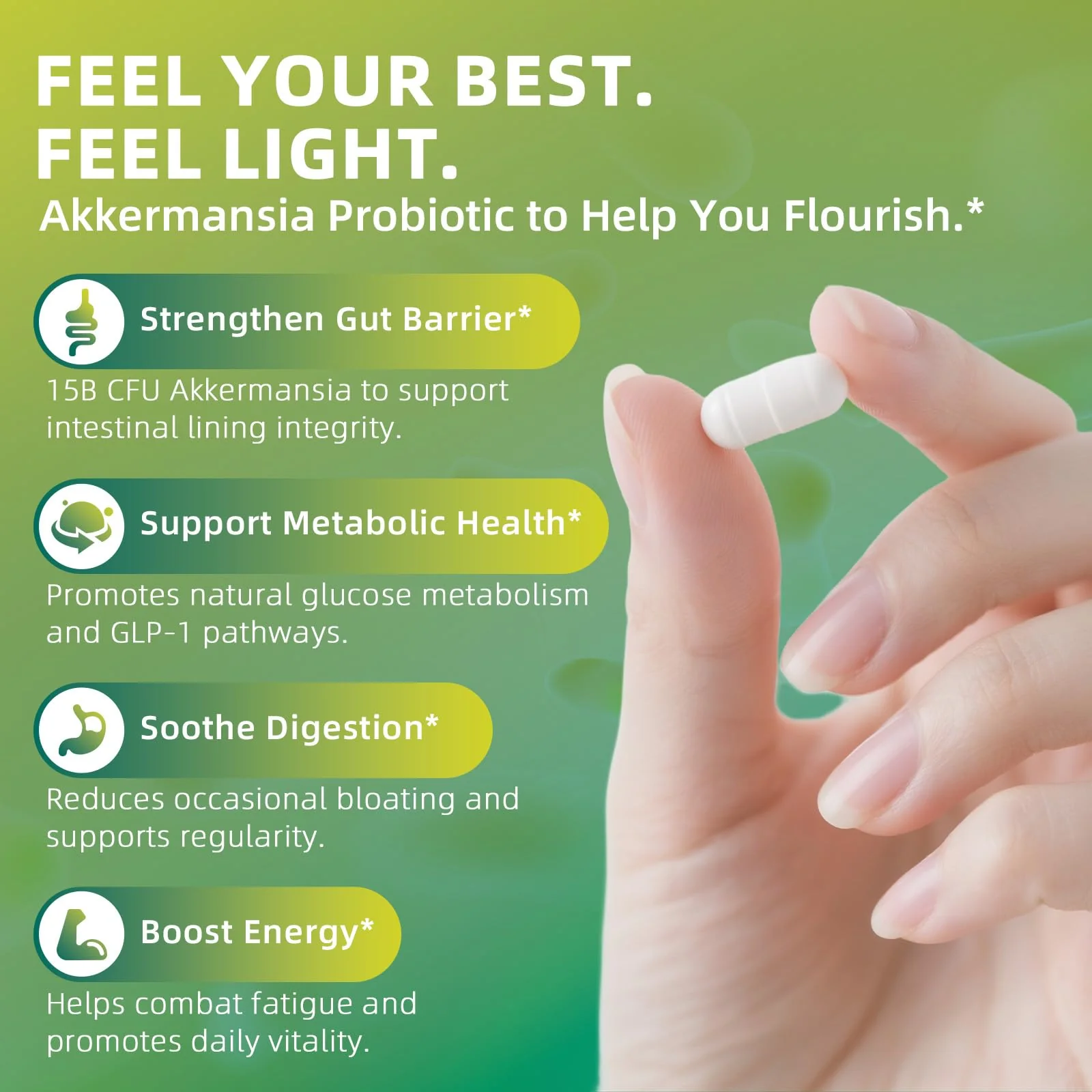 GreenPeople Akkermansia Probiotics 15B CFU with Ceylon Cinnamon & Turmeric – Gut & Metabolic Support, 60 Capsules - Image 6