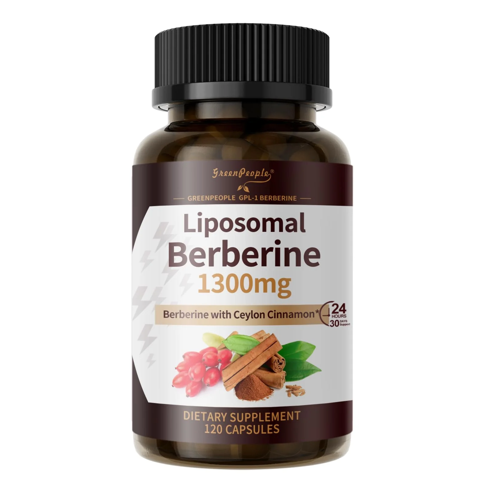 GreenPeople Liposomal Berberine 1300mg + Ceylon Cinnamon | 120 Vegan Capsules | 2-Month Supply - Image 10