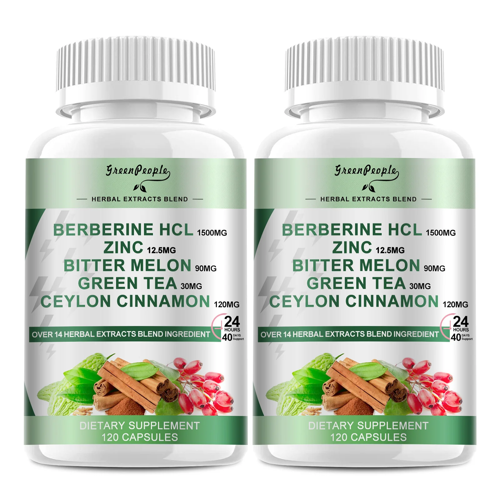 GreenPeople Berberine 1500mg Supplement with Ceylon Cinnamon Bitter Melon/Artichoke Extracts & Natural Herbs for Immune Support - Image 11