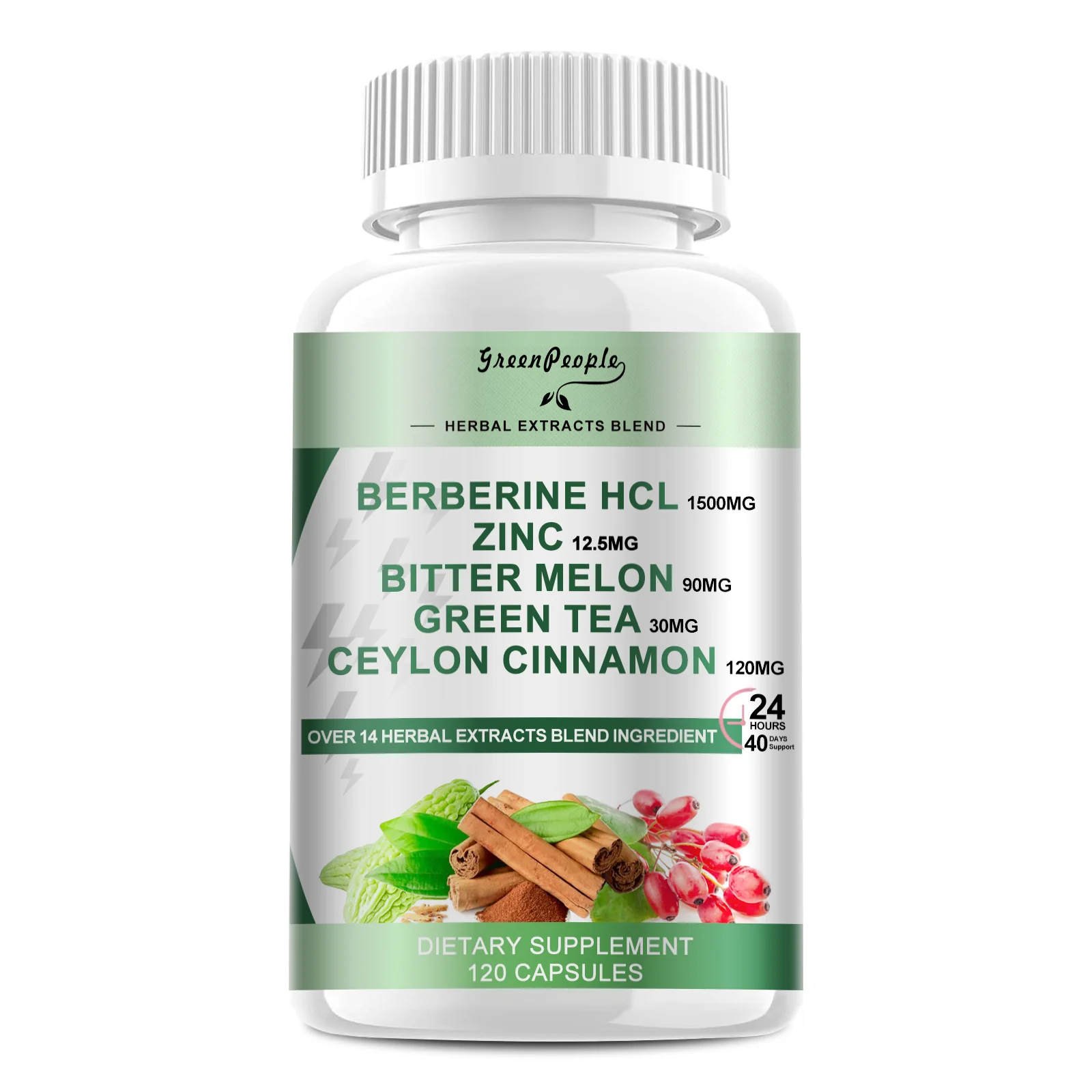GreenPeople Berberine 1500mg Supplement with Ceylon Cinnamon Bitter Melon/Artichoke Extracts & Natural Herbs for Immune Support - Image 14