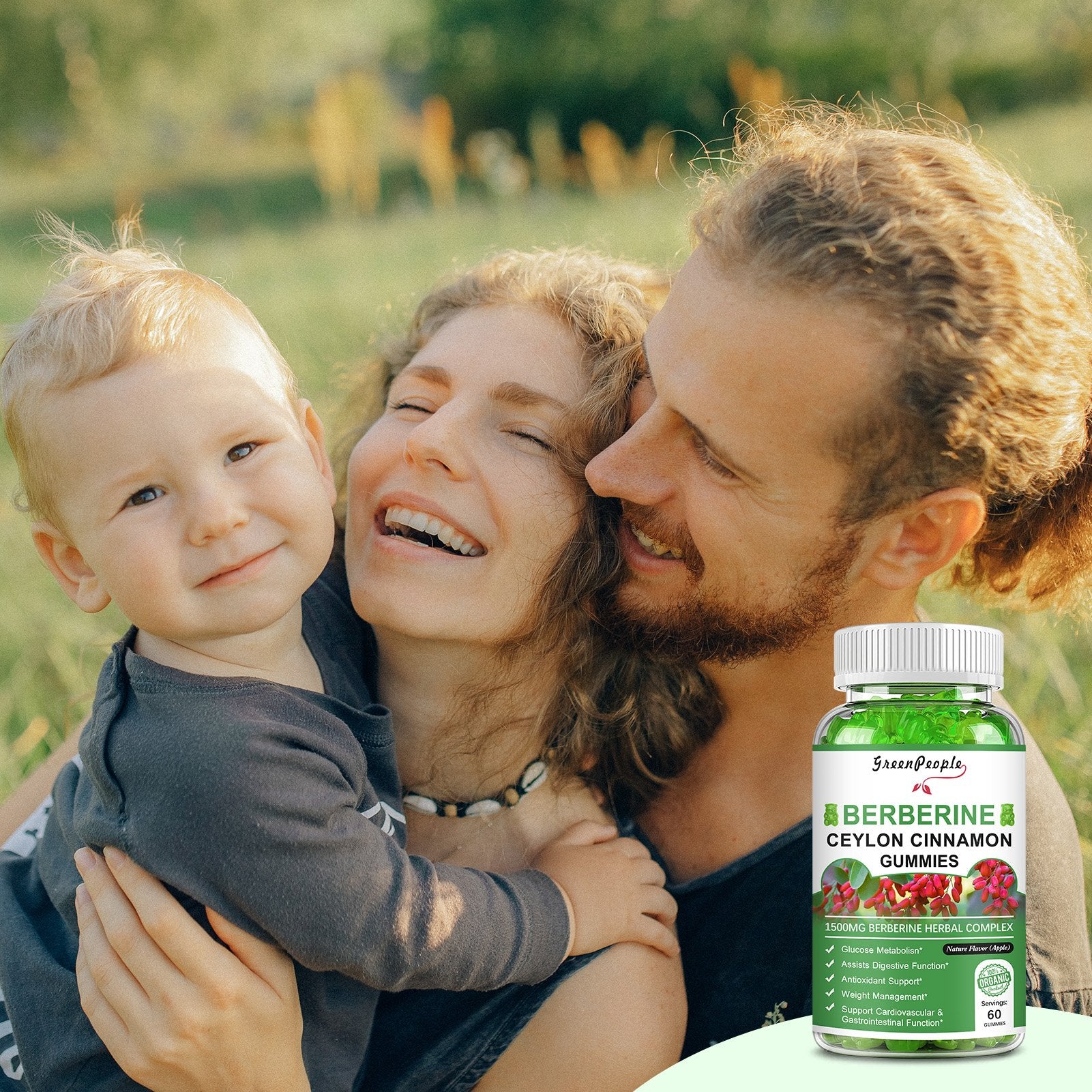 GreenPeople Berberine Ceylon Cinnamon Gummies Apple Flavor - Image 9