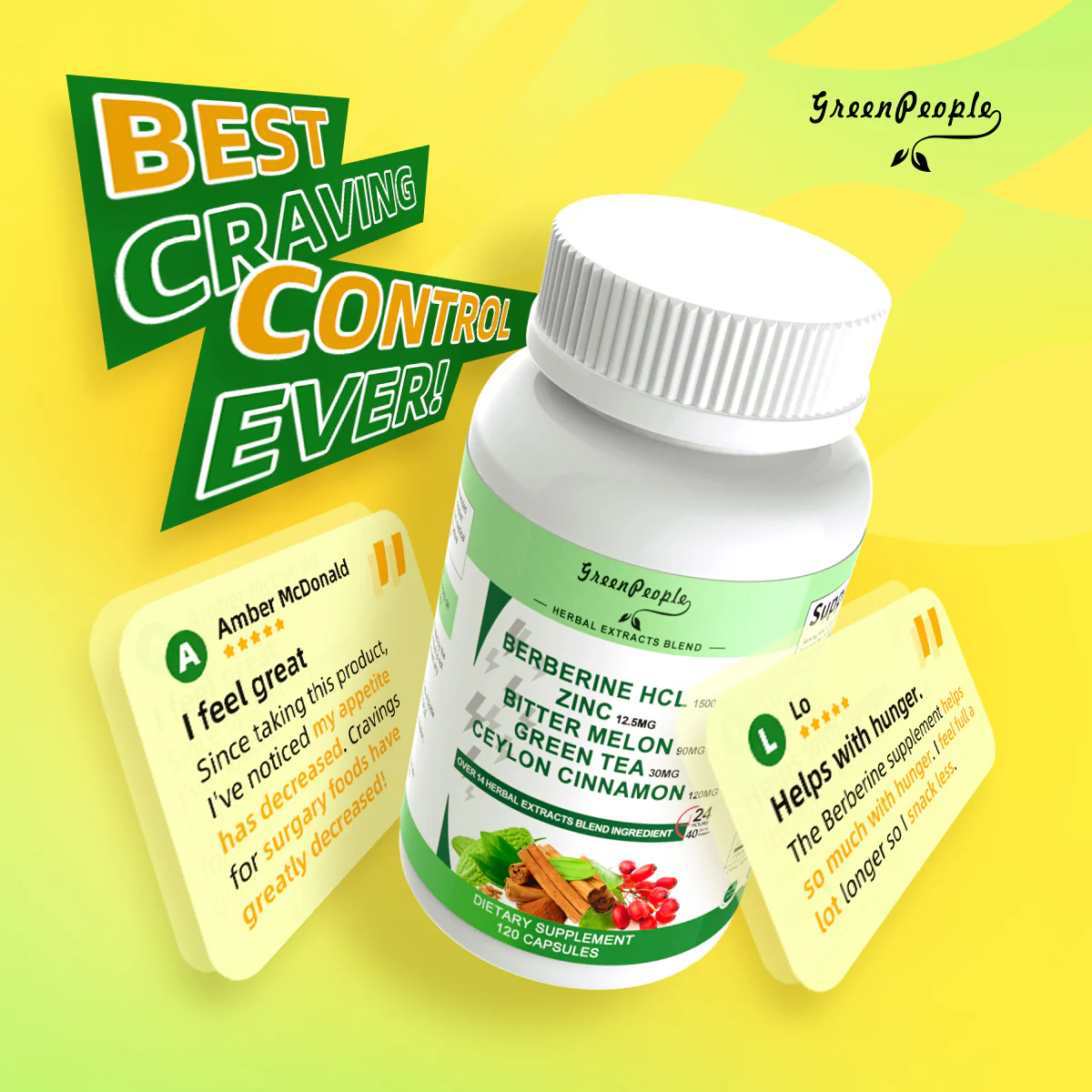 GreenPeople Berberine Supplement Capsules with Bitter Melon, Zinc & Other Natural Herbs - Image 11