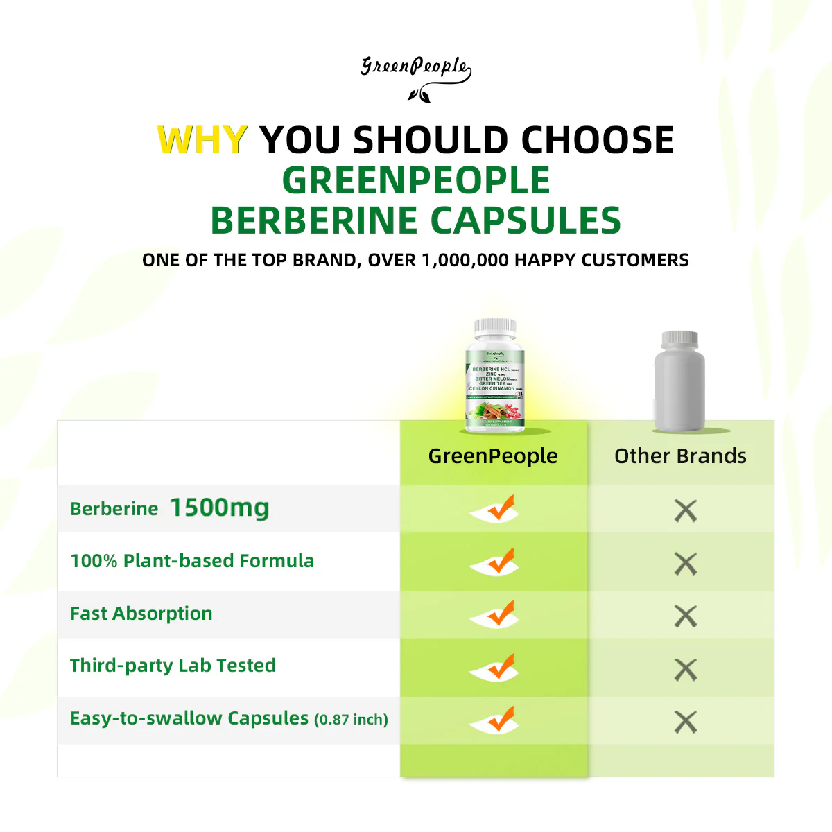 GreenPeople Berberine Supplement Capsules with Bitter Melon, Zinc & Other Natural Herbs - Image 3