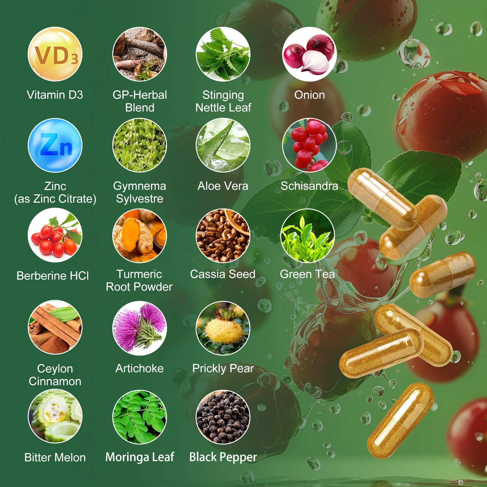 GreenPeople Berberine Supplement Capsules with Bitter Melon, Zinc & Other Natural Herbs - Image 4