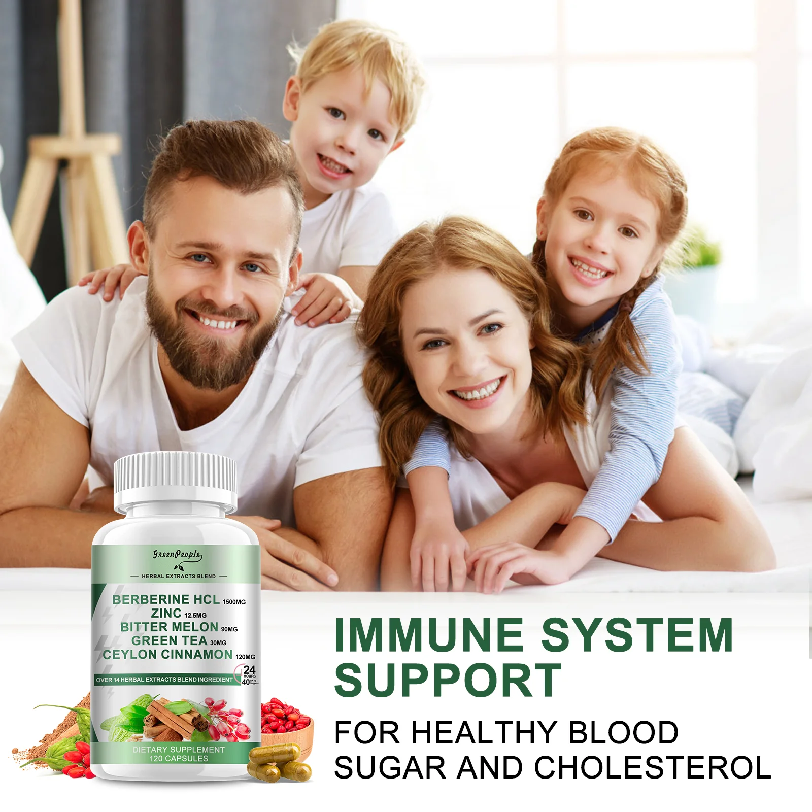 GreenPeople Berberine Supplement Capsules with Bitter Melon, Zinc & Other Natural Herbs - Image 8