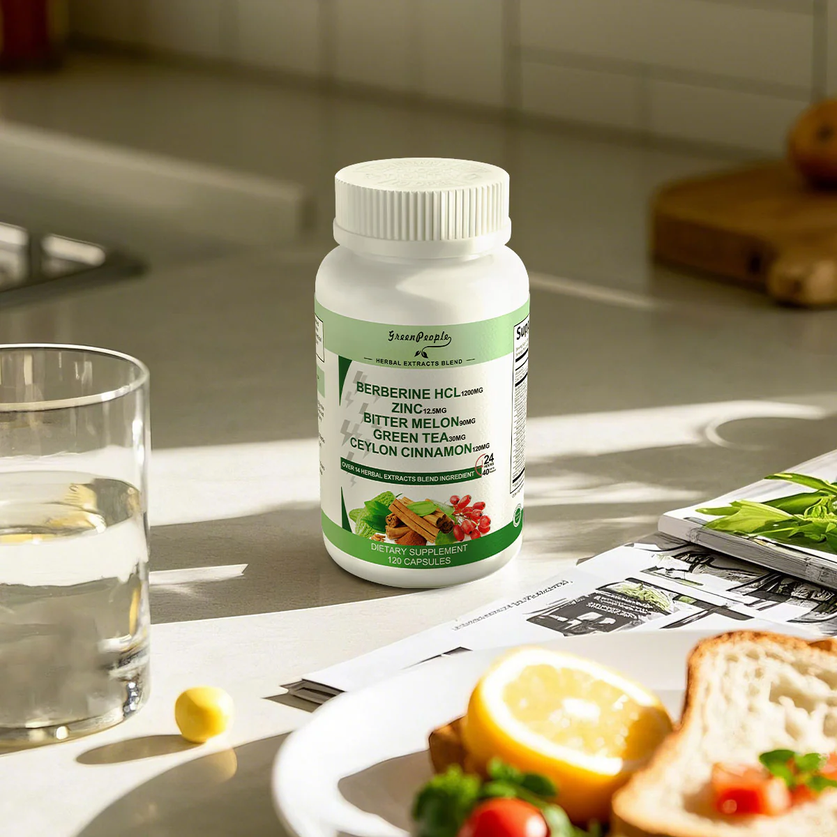GreenPeople Berberine Supplement Capsules with Bitter Melon, Zinc & Other Natural Herbs - Image 9