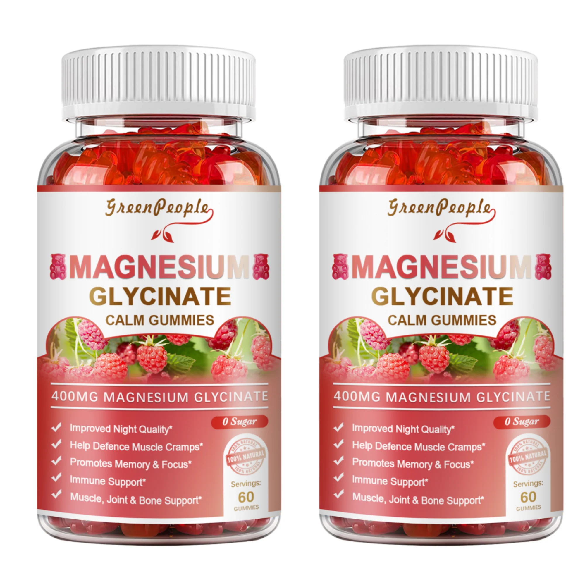 GreenPeople Magnesium Calm Gummies – Sugar-Free Raspberry Flavor for Sleep & Relaxation - Image 10