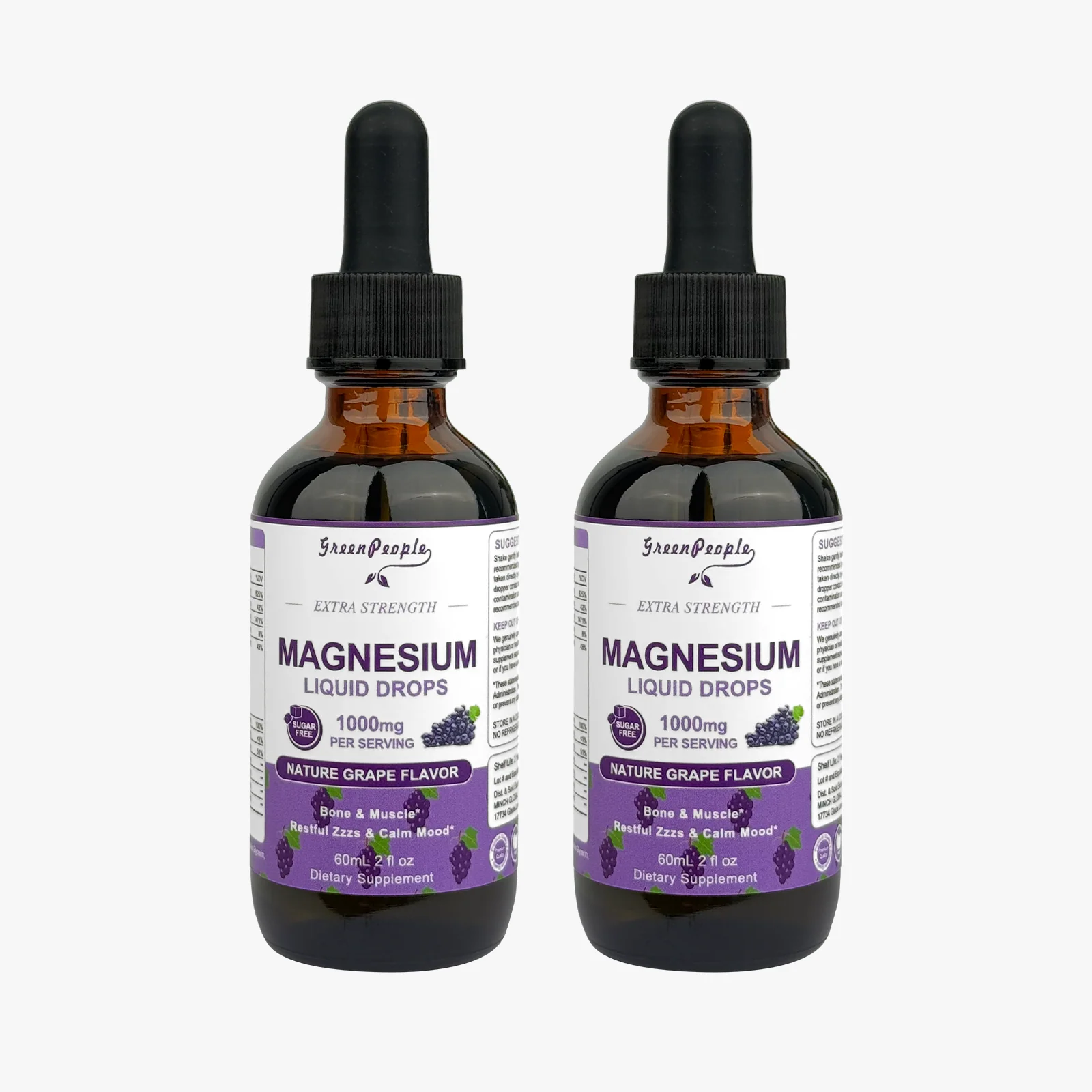 GreenPeople Magnesium Glycinate Liquid Drops – 1000mg Liquid Magnesium Complex with D3, K2 & B6 – Sugar-Free Grape Flavor - Image 5