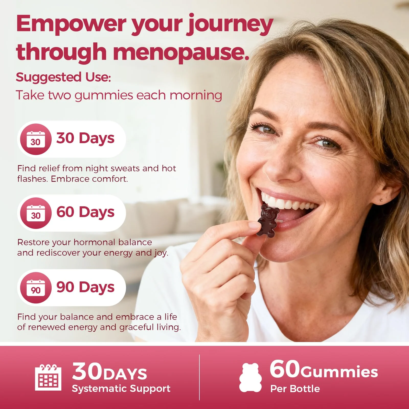 GreenPeople Menopause Relief Gummies — 16-in-1 Herbal + Beef Organ Support, Sugar-Free, 60 CT - Image 8