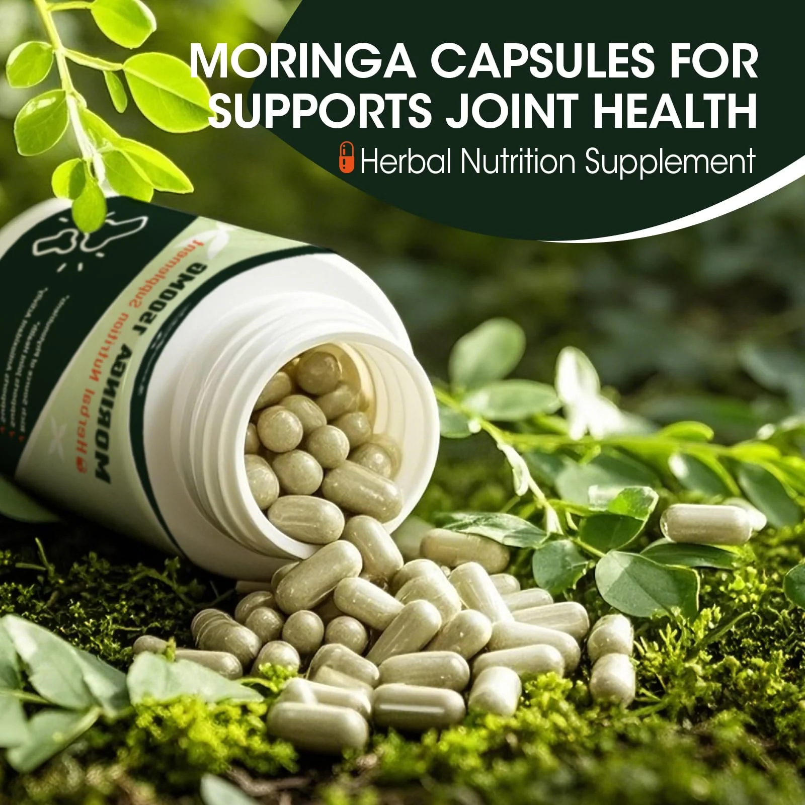 GreenPeople Moringa 1500mg Pure Capsules Supplement Supports Energy, Skin Health, Gut Health with Essential Vitamins & Amino Acids 180pcs - Image 4