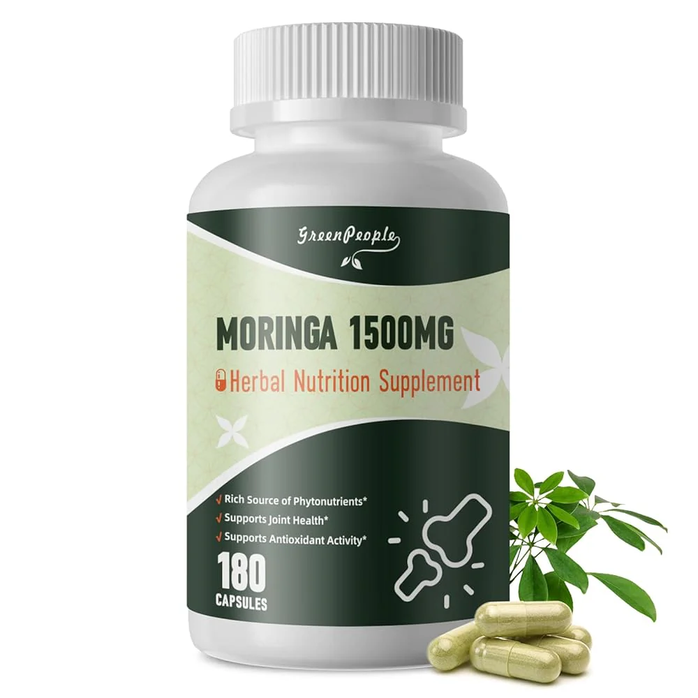 GreenPeople Moringa 1500mg Pure Capsules Supplement Supports Energy, Skin Health, Gut Health with Essential Vitamins & Amino Acids 180pcs - Image 8