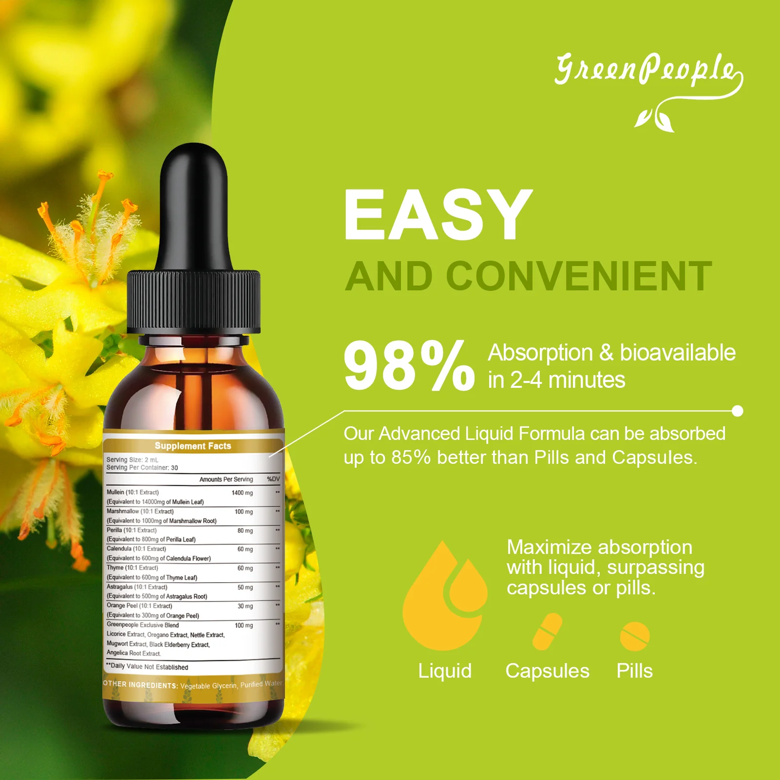 GREENPEOPLE Mullein Flavor Drops Supplement with Calendula & Elderberry - Image 8