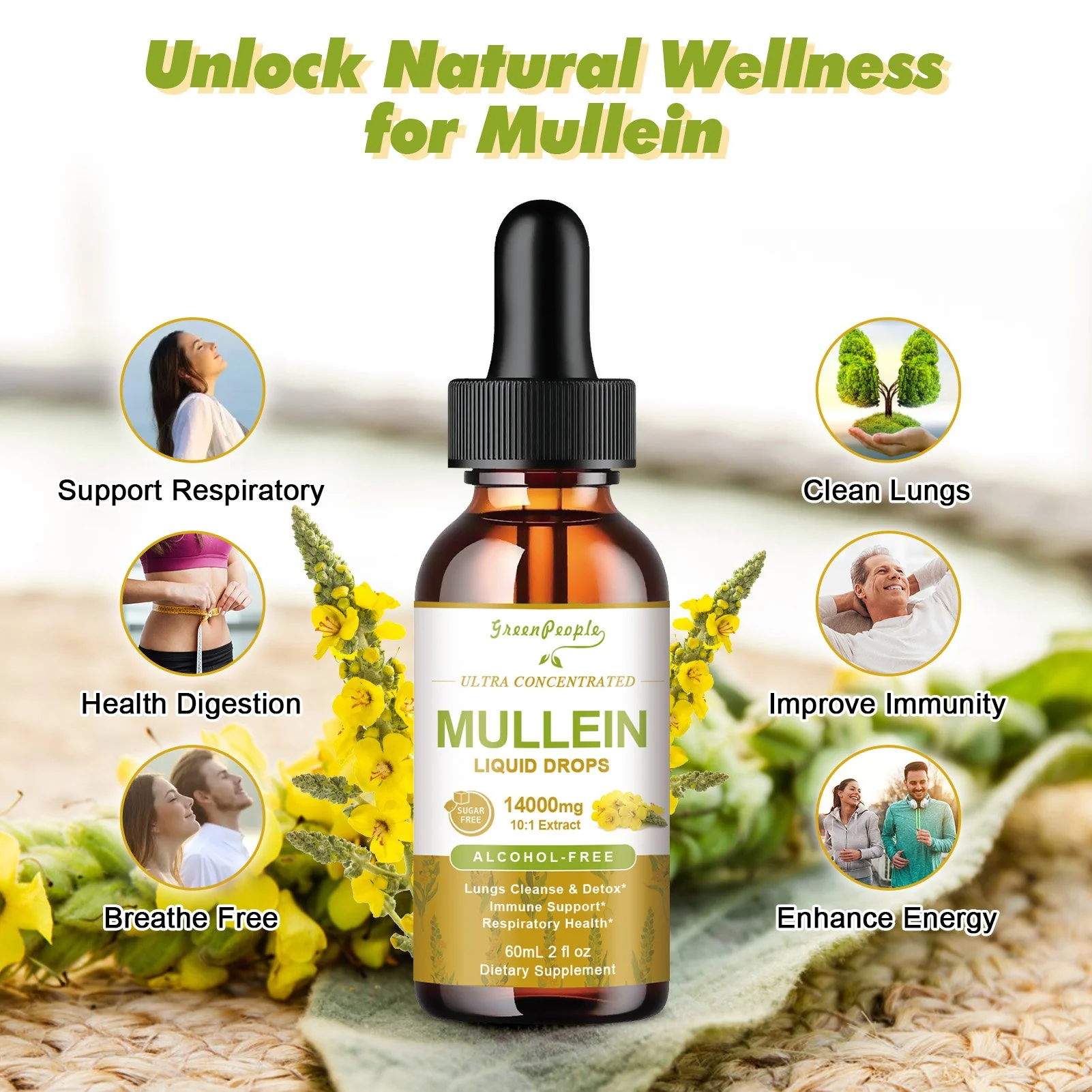 Mullein Leaf Liquid Drops – 13-in-1 Lung & Immune Herbal Formula, 2oz - Image 10