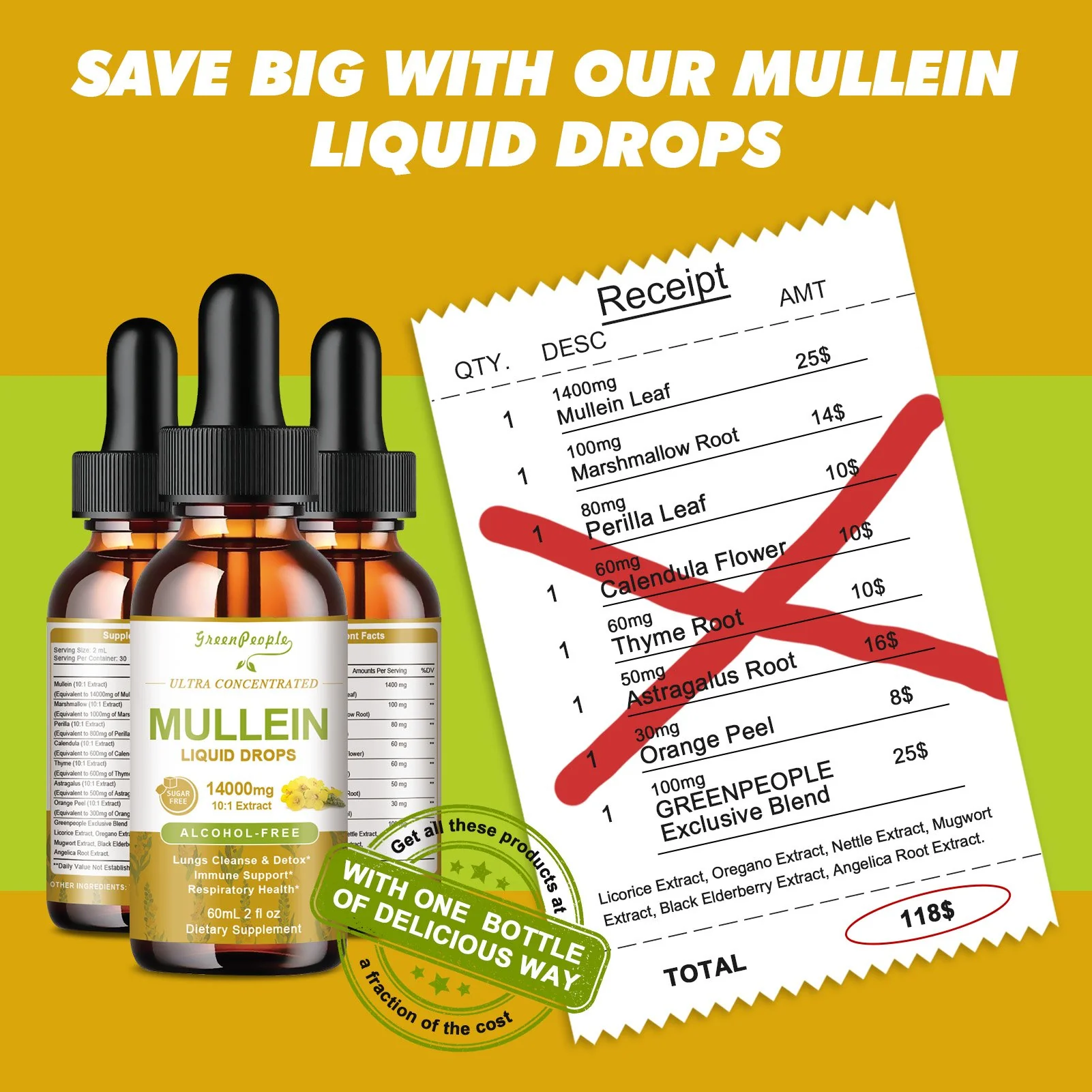 Mullein Leaf Liquid Drops – 13-in-1 Lung & Immune Herbal Formula, 2oz - Image 12