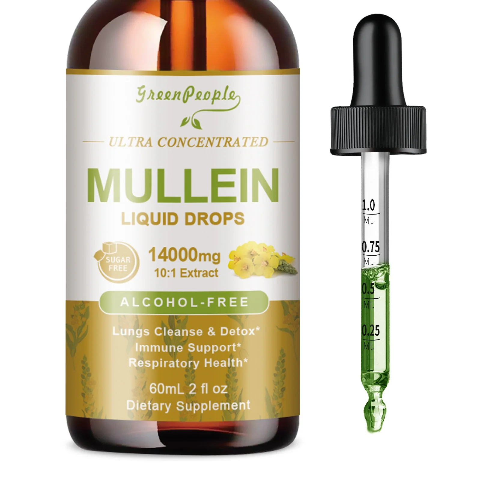 Mullein Leaf Liquid Drops – 13-in-1 Lung & Immune Herbal Formula, 2oz - Image 8