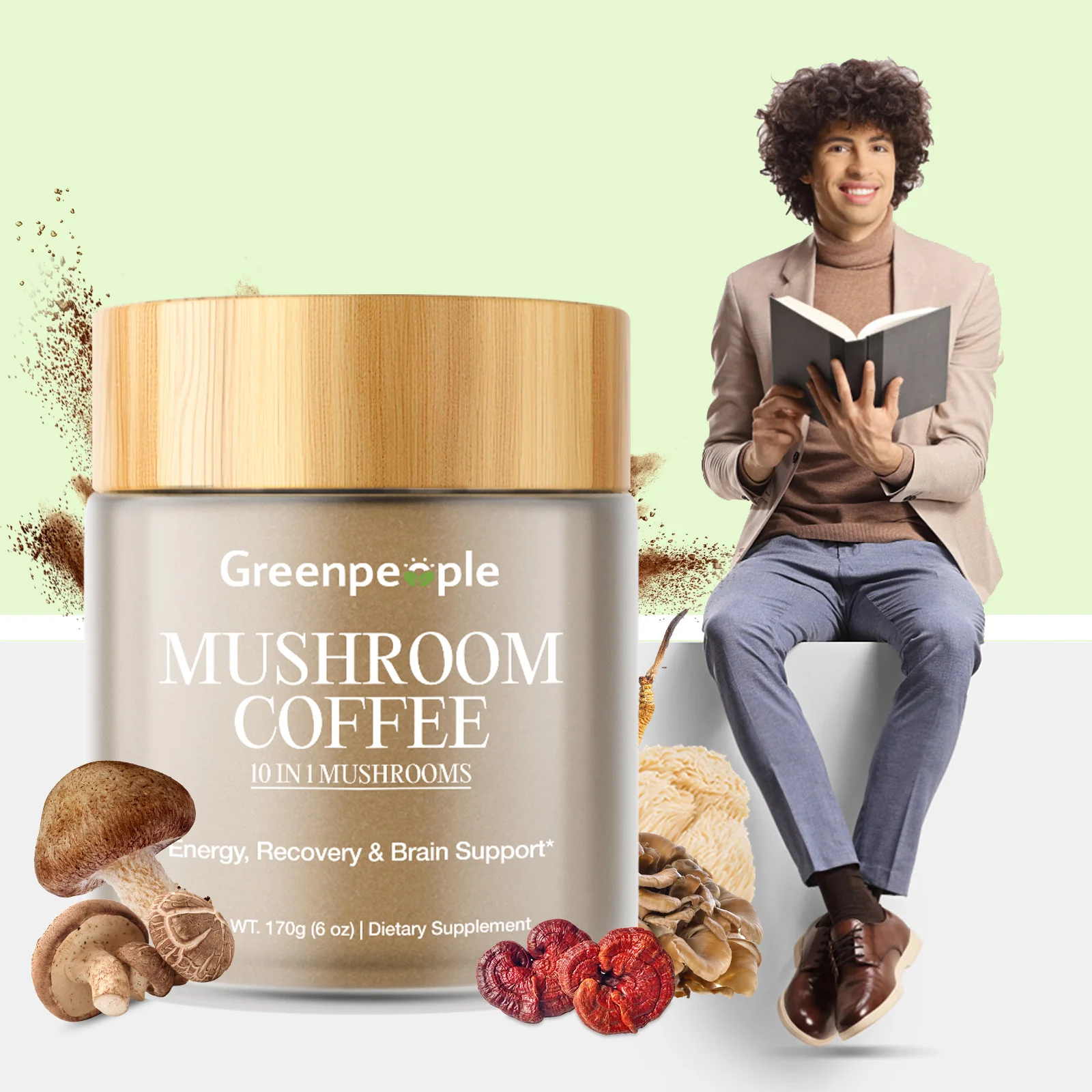 GREENPEOPLE Mushroom Blend Powder Supplement for Coffee & Smoothies - Image 5