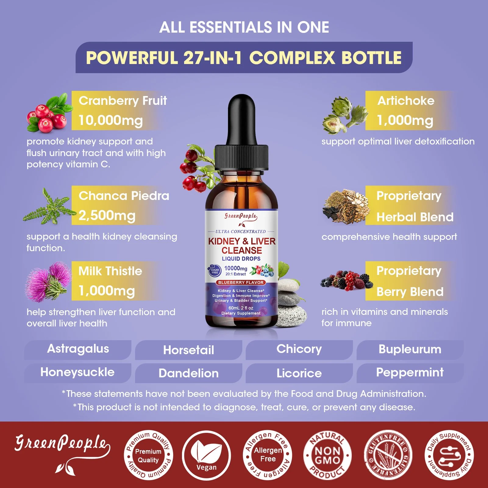 Kidney & Liver Cleanse Liquid Drops Blueberry Flavor for Digest - Image 6