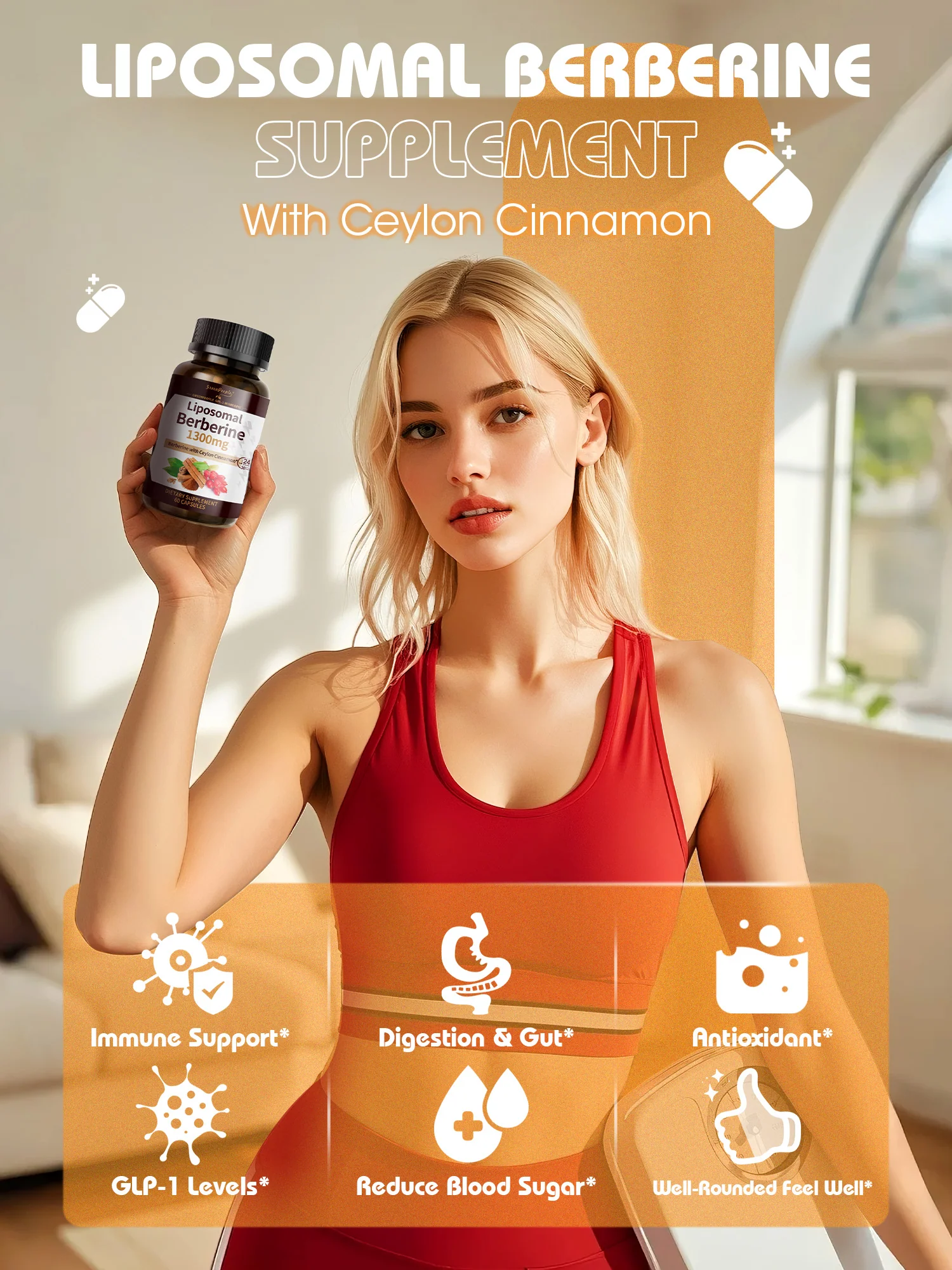 Liposomal Berberine HCl 1300mg with Ceylon Cinnamon – High Absorption, AMPK & GLP-1 Activator – 60 Vegan Capsules - Image 10