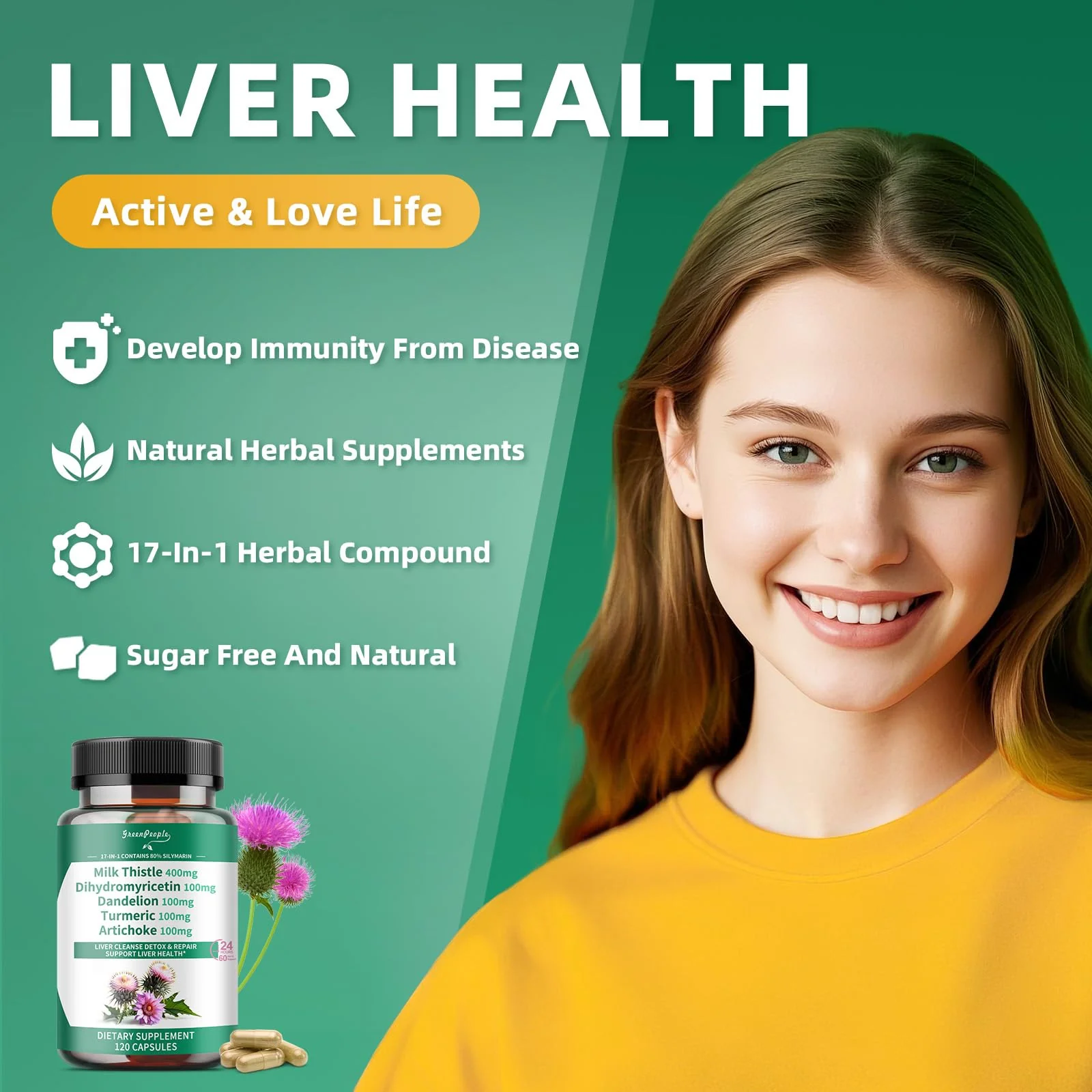 Liver Cleanse Detox & Repair Capsules Supplement 120pcs - Image 4