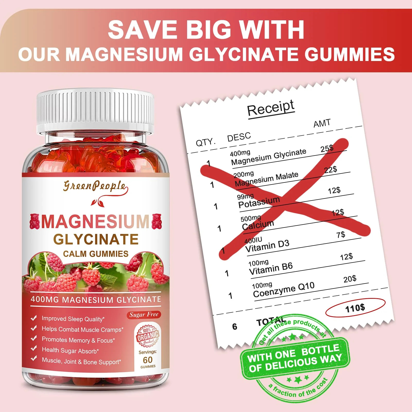 GreenPeople Magnesium Calm Gummies – Natural Raspberry, Sleep Support, Vegan & Sugar-Free - Image 6