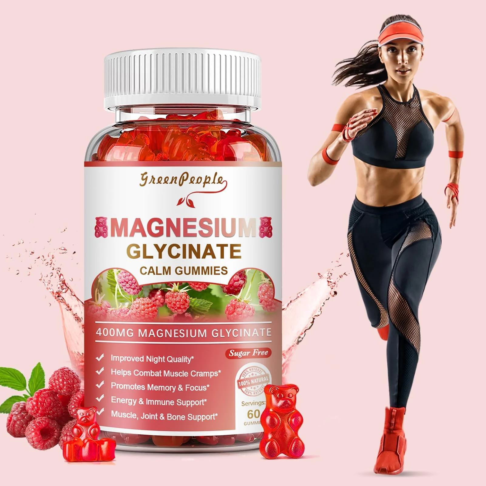 GreenPeople Magnesium Calm Gummies – Natural Raspberry, Sleep Support, Vegan & Sugar-Free - Image 9