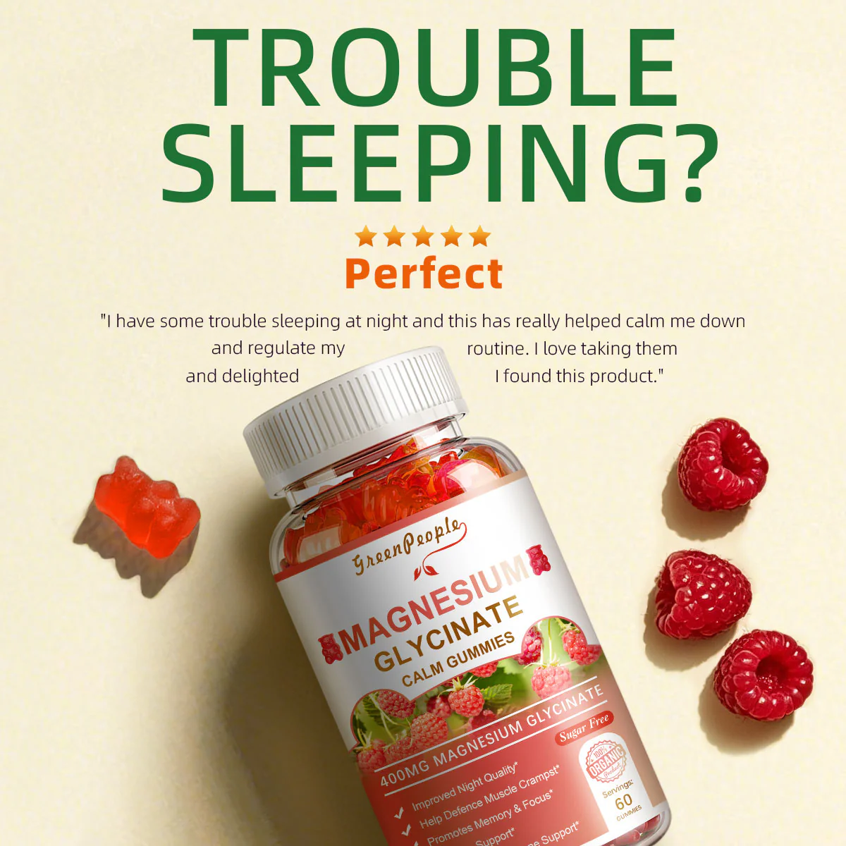 Magnesium Gummies 400mg Supplement Supports Calm Mood,Muscle,Bone,Sleep Health,60 Count - Image 3