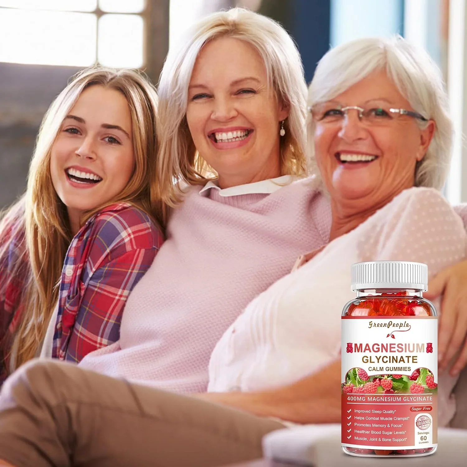 Magnesium Gummies 400mg Supplement Supports Calm Mood,Muscle,Bone,Sleep Health,60 Count - Image 9