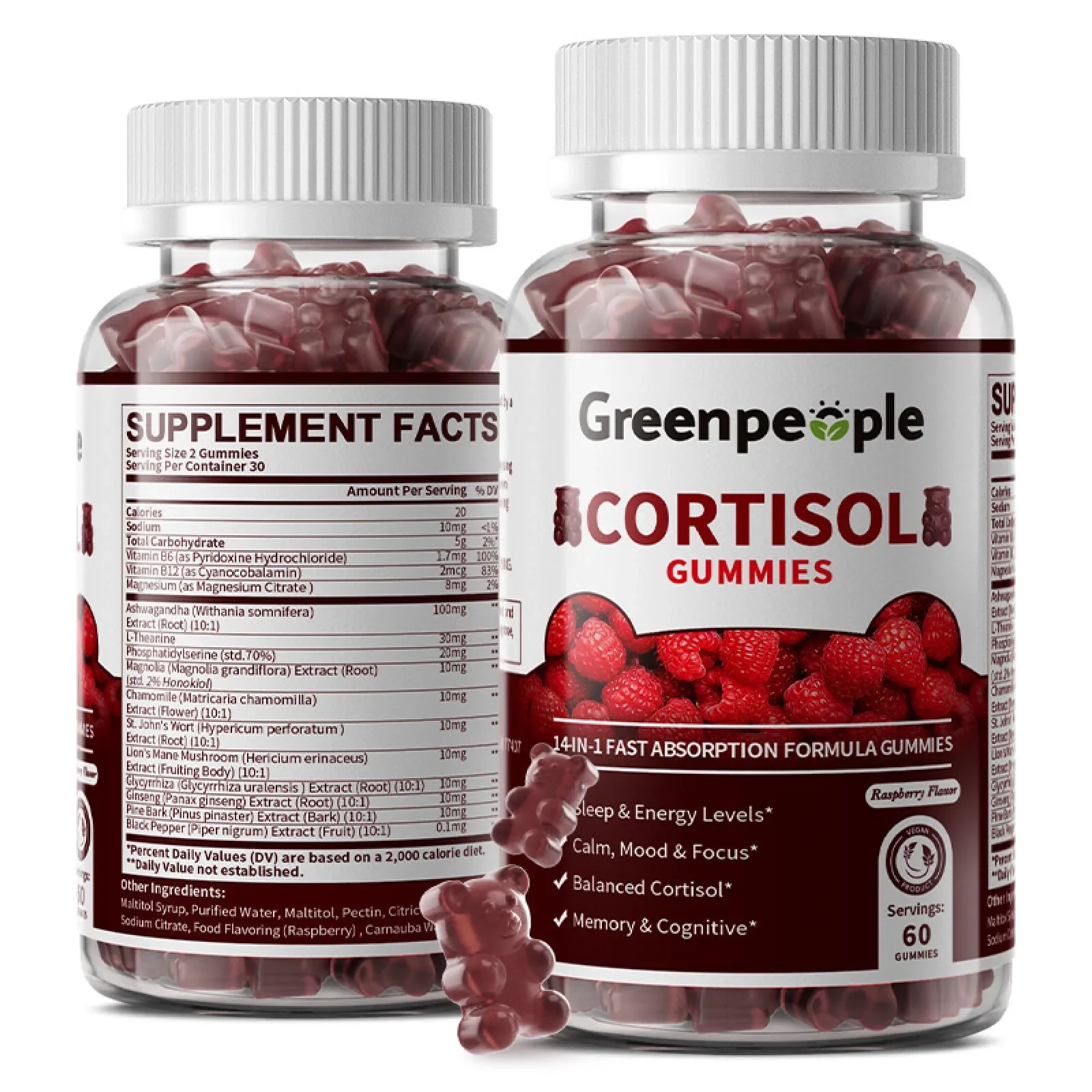 GreenPeople Cortisol Supplements for Women | Cortisol Support Gummies | 14-in-1 Fast Absorption Formula | Sleep & Energy Support | 60CT - Image 8