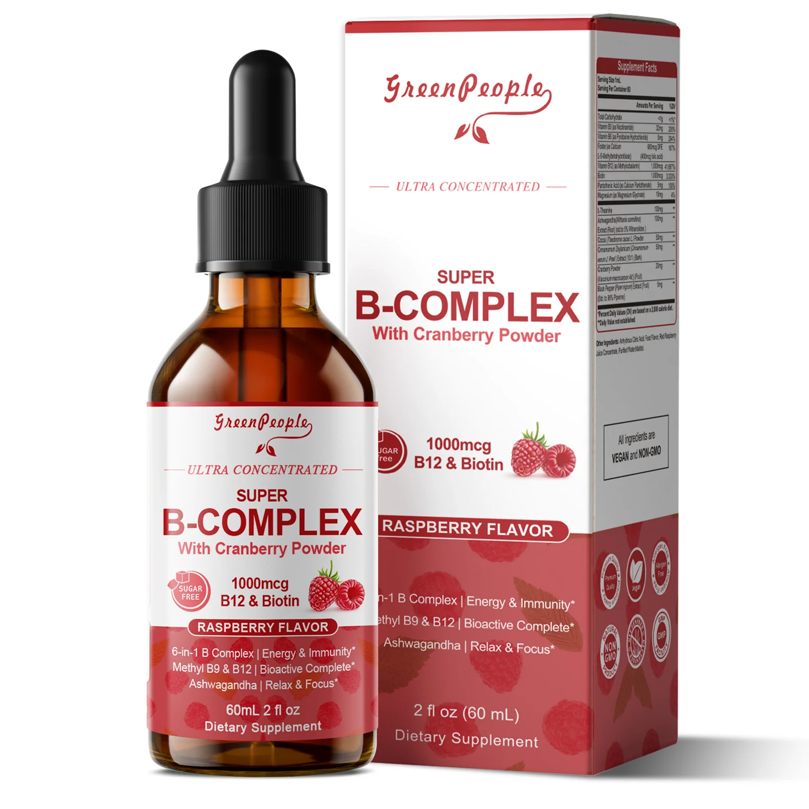 Super B Complex Liquid | B12 Methylcobalamin + Methyl Folate | B Vitamins Complex Liquid Drops with B3,B5,B6,B7, Ashwagandha & L-Theanine for Energy, Focus & Immunity, Vegan, 2fl Oz - Image 10